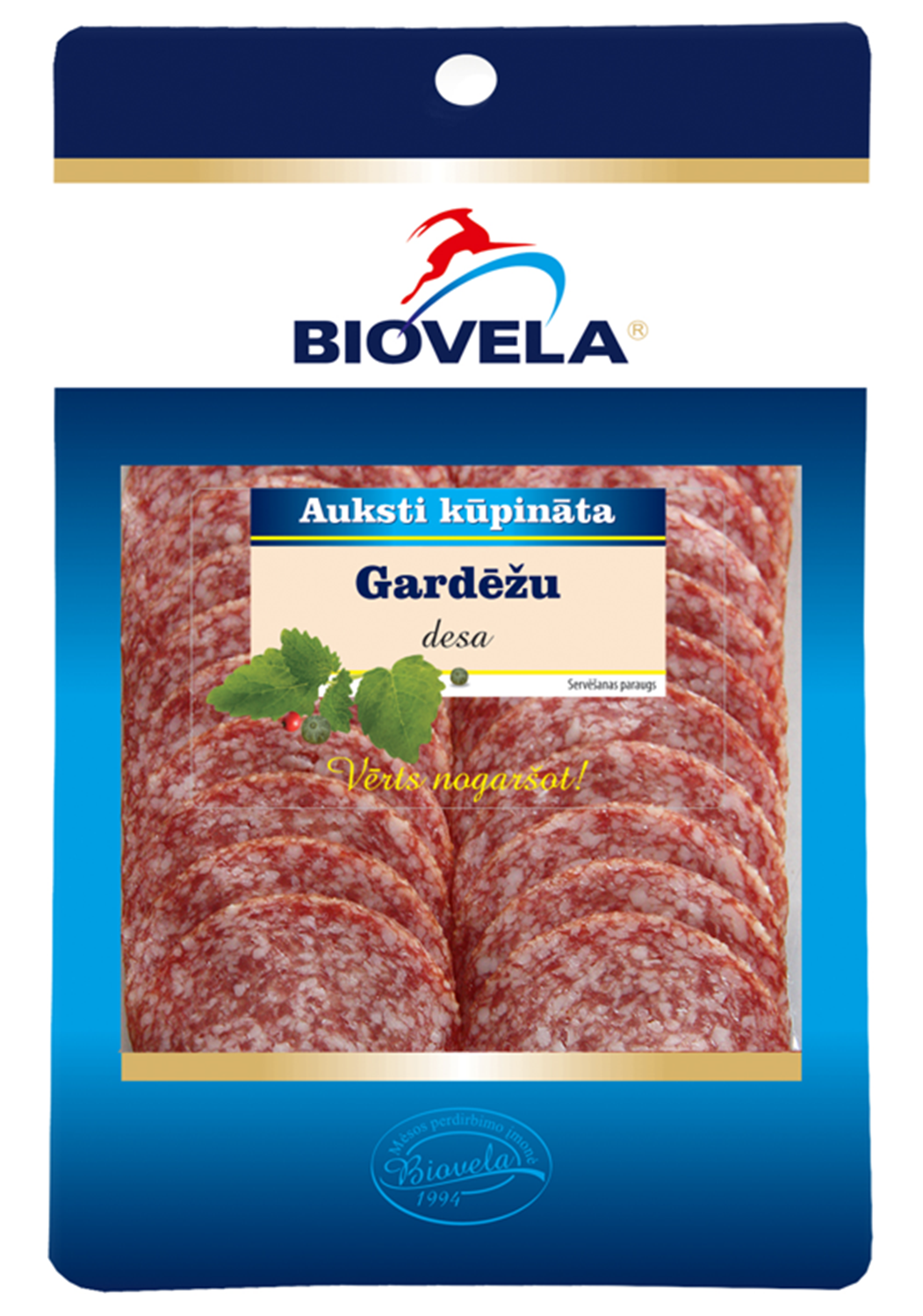 Нарізка сирокопчена гурман ТМ Biovela (20*90гр.)