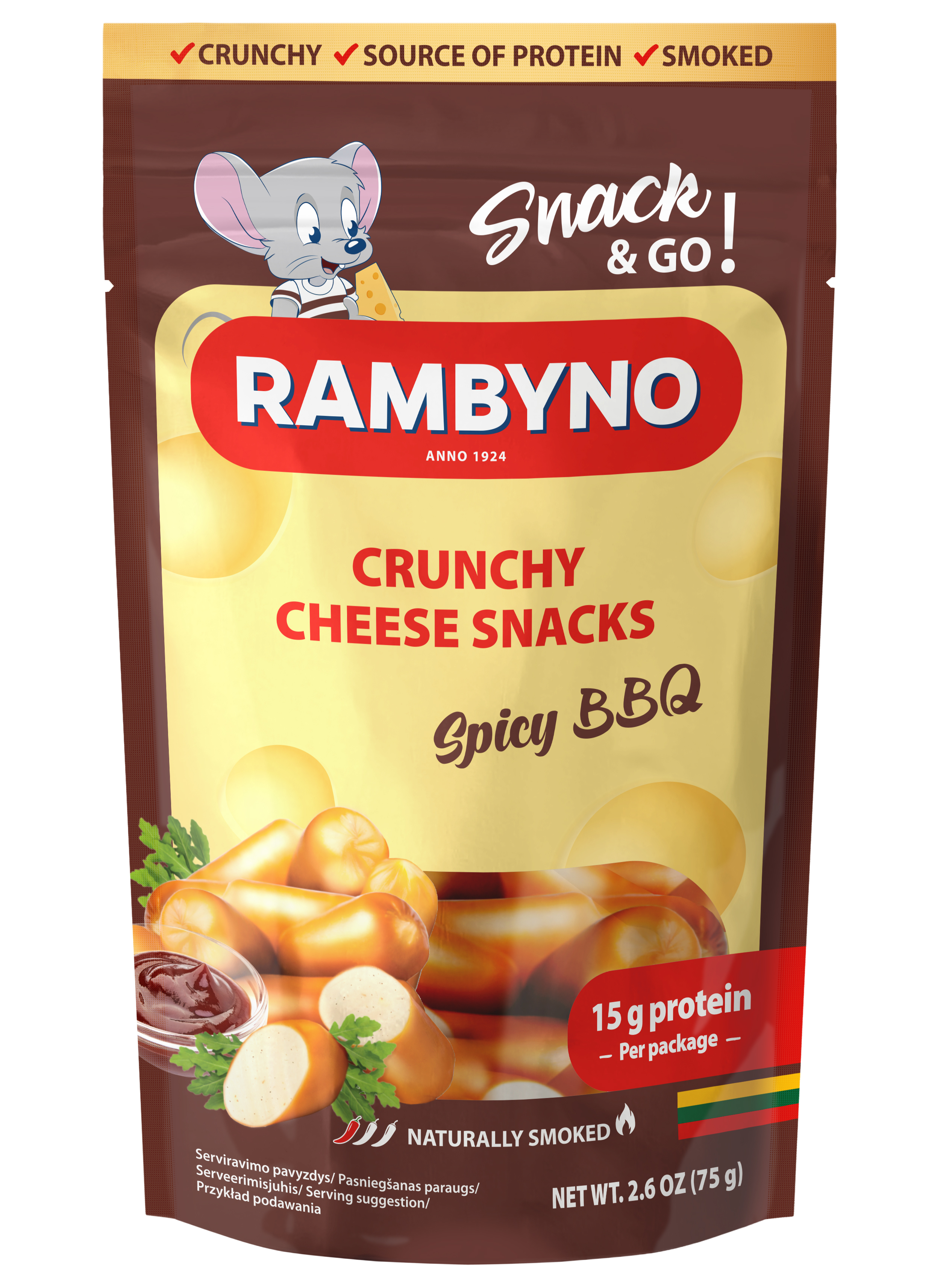 Плавлений сир Rambyno SNACK BBQ Литва 75 г